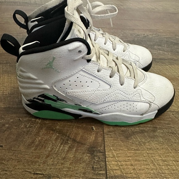 Jordan Kids White and Mint Sneakers - Picture 3 of 5